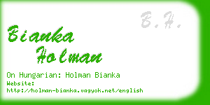 bianka holman business card